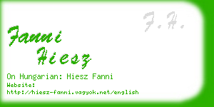 fanni hiesz business card